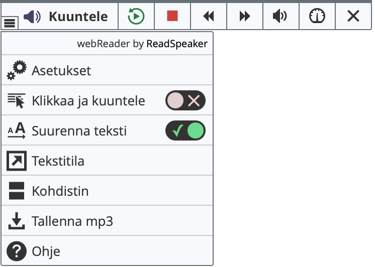readspeaker valikot