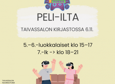Peliviikon ohjelma kirjastossa 5.-6.11.