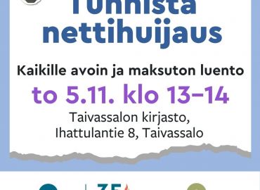 Tunnista nettihuijaus -et&auml;luento kirjastossa to 5.11. klo 13