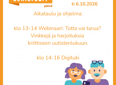 Kirjaston SeniorSurf-p&auml;iv&auml; 6.10. klo 13